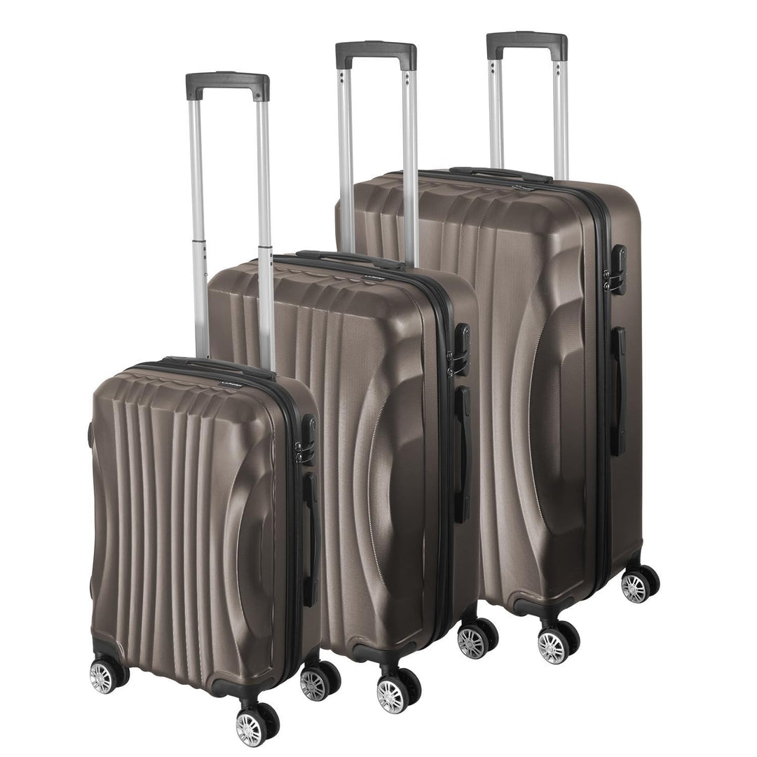 Hartschalenkoffer Set 3 Teilig, Kratzresistente ABS-Hartschale, 55 64 74 cm, 360-Grad-Doppelrollen,