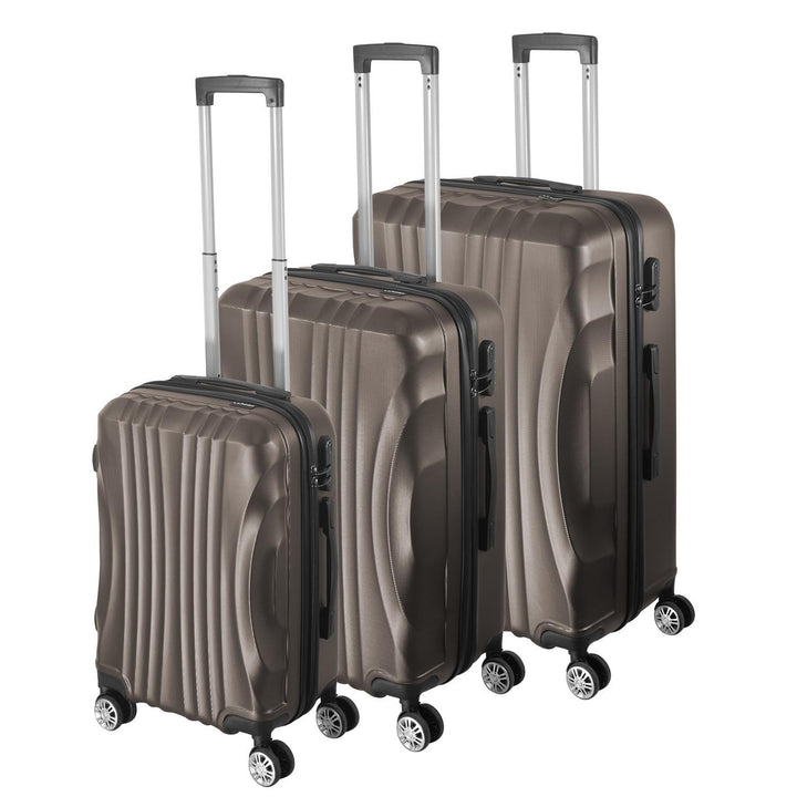 Hartschalenkoffer Set 3 Teilig, Kratzresistente ABS-Hartschale, 55 64 74 cm, 360-Grad-Doppelrollen,