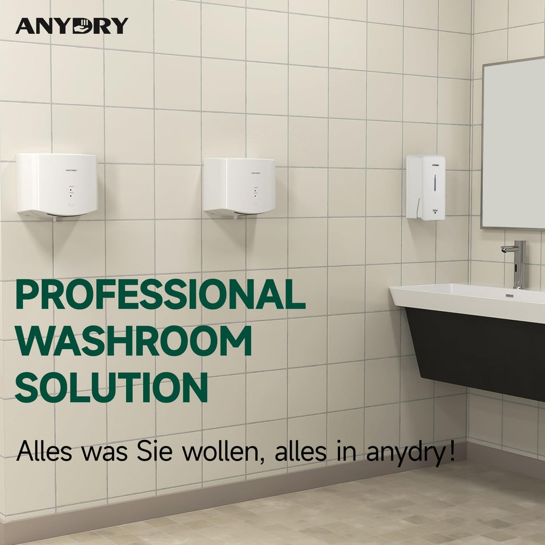 anydry 2630S Kompakter Händetrockner,Automatischer Elektrischer Händetrockner für Wandmontage,Für Ge
