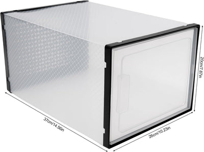 SABUIDDS Schuhboxen 8er Set Schuhkartons Kunststoffbox Stapelbar Transparent Aufbewahrungsbox mit De