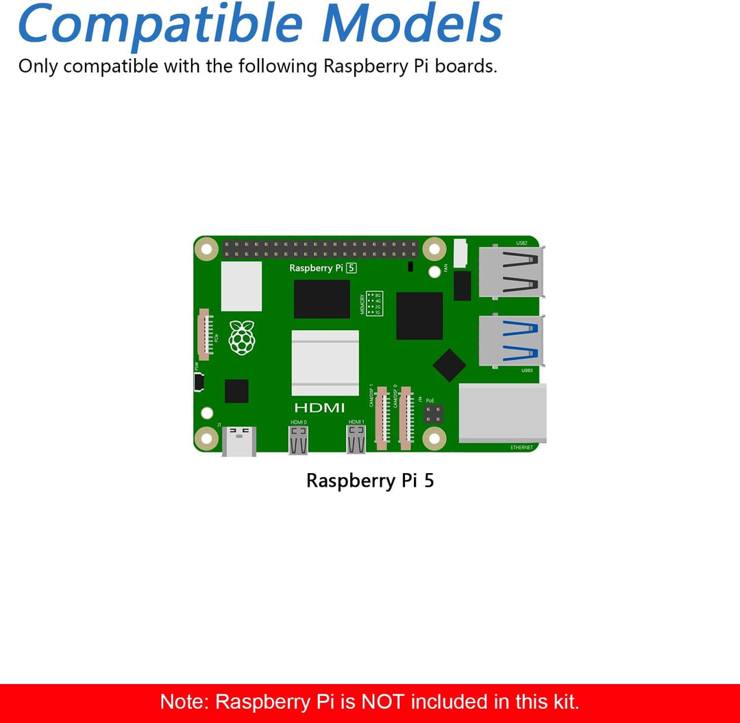 FREENOVE M.2 NVMe Adapter for Raspberry Pi 5 with 256GB SSD, M.2 HAT Add-on Board, Solid State Drive