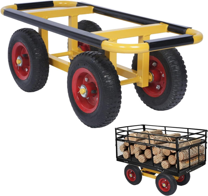 ohbien Schwerlast Transportwagen 330LBS Plattenwagen mit Luftreifen 4 Räder | Transport Dolly für Um