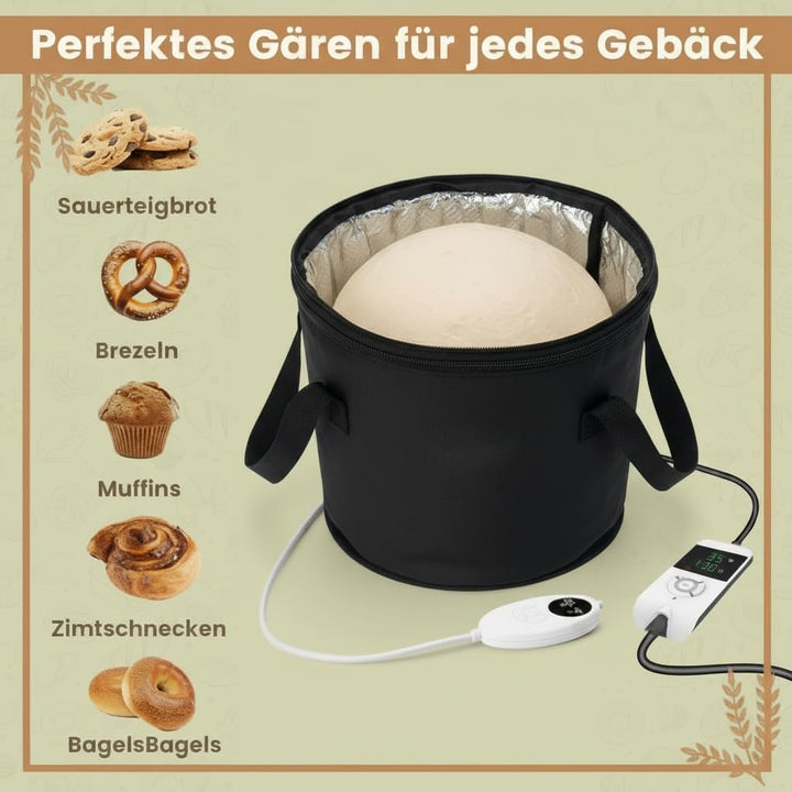 Brot Gärbox Sauerteig mit Heizung Faltbare Brot Gärschrank Einstellbare Temperatur und Timer, Natto,