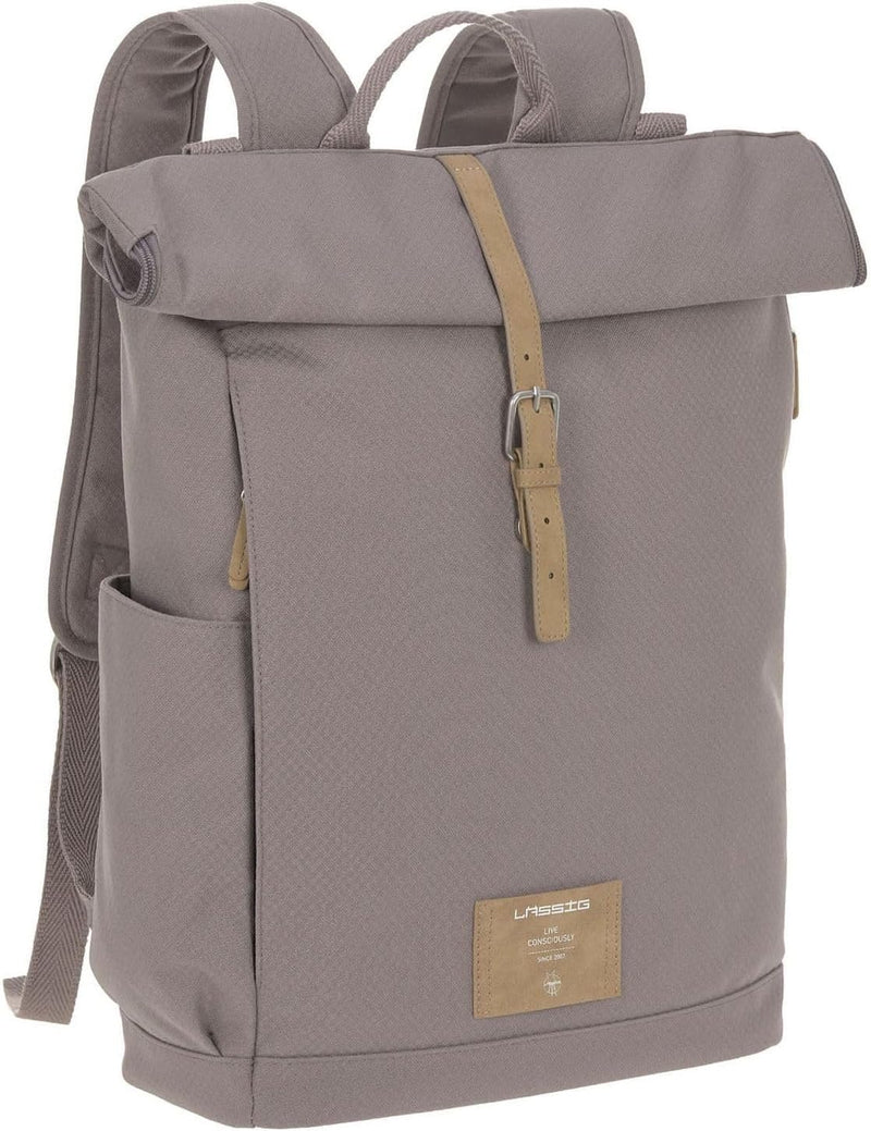 LÄSSIG Green Label Rolltop Backpack Rosewood Grey