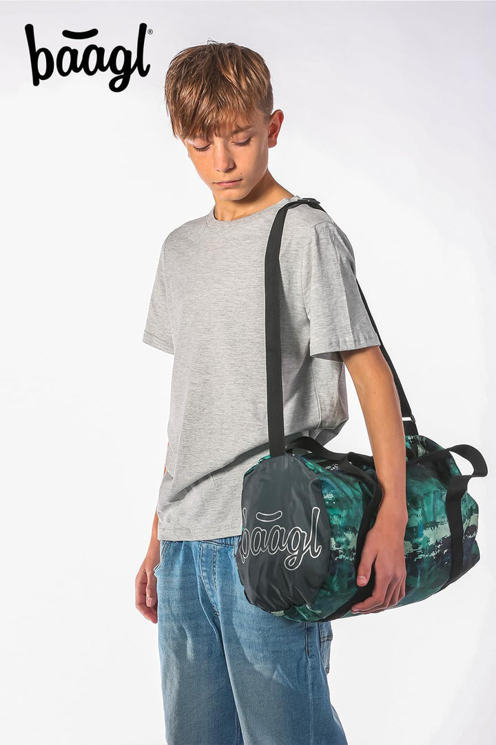 Baagl Schulrucksack Set Jungen 3 Teilig (Skateboard Rucksack, Mäppchen, Sporttasche), Schultasche ab
