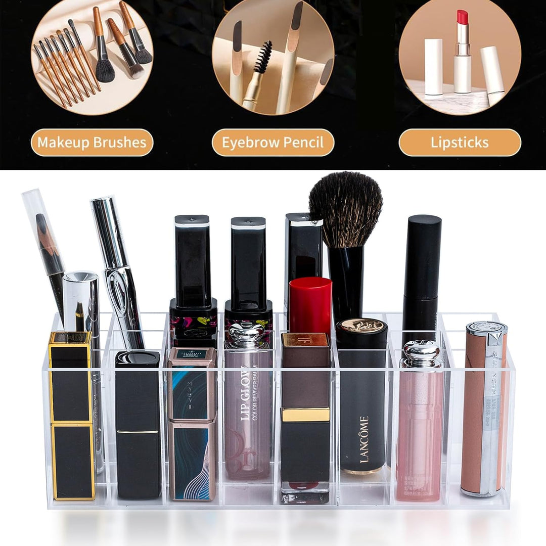 Lippenstift Organizer Aufbewahrungsbox mit 24 Plätzen, Acryl-Lipgloss-Ständer, für Pinsel, Lippensti