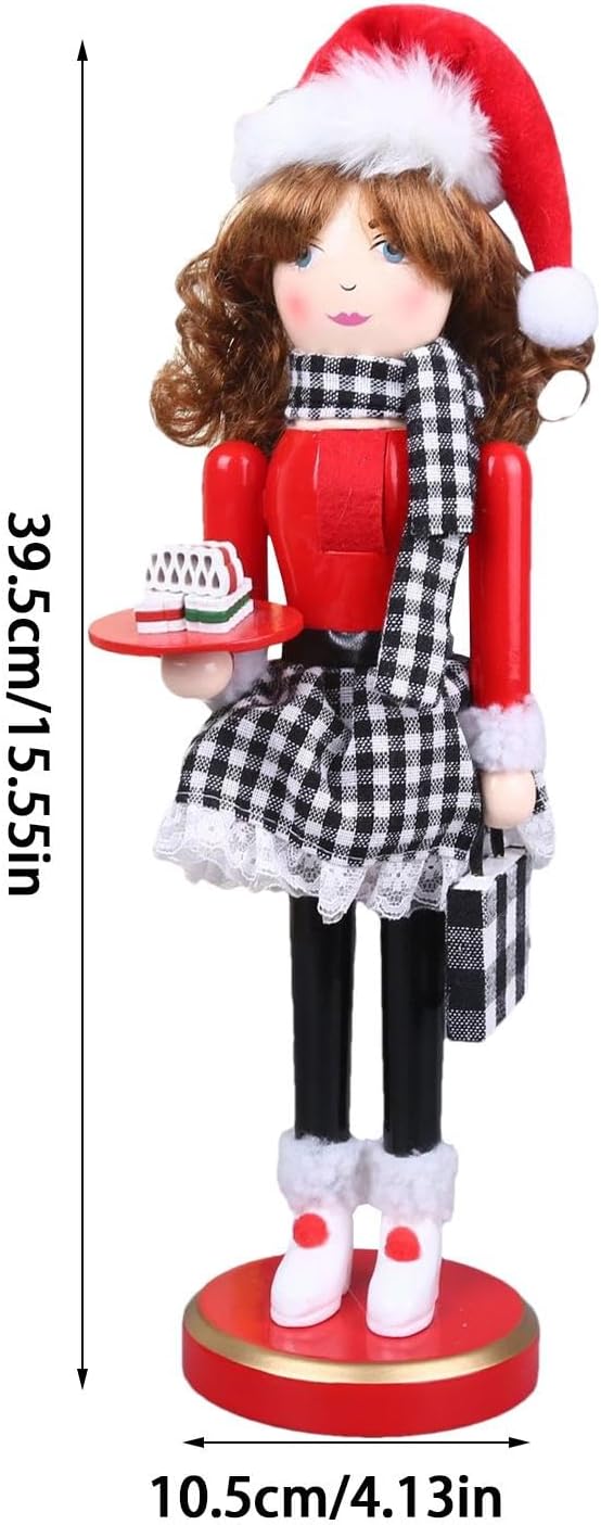 Gitekain Color Woman Nussknacker-Mittelstücke, Weihnachts-Nussknacker-Statue, grosse Weihnachts-Holz