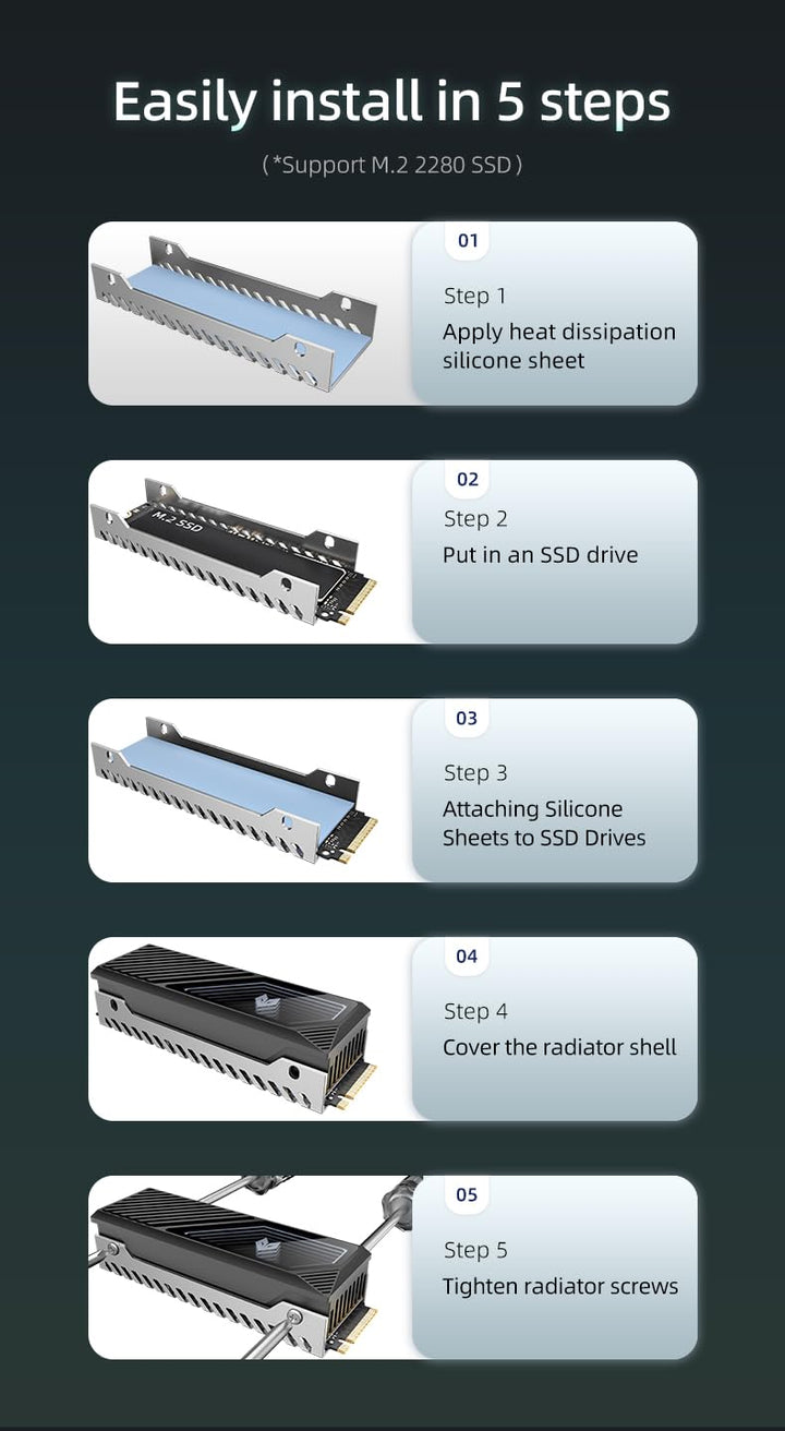 RGB Sync M.2 NVMe SSD Kühlkörper mit eingebautem Lüfter, Hochleistungskühlung, dynamische LED-Beleuc