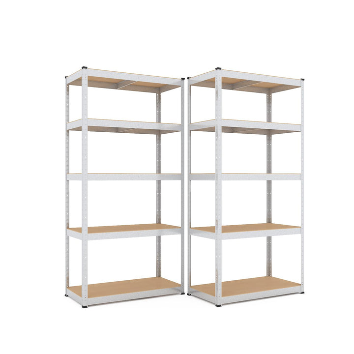 2er-Set 180x60x40 cm Schwerlastregal/Steckregal verzinkt mit 5 MDF-Böden je 175 kg Tragkraft, Metall