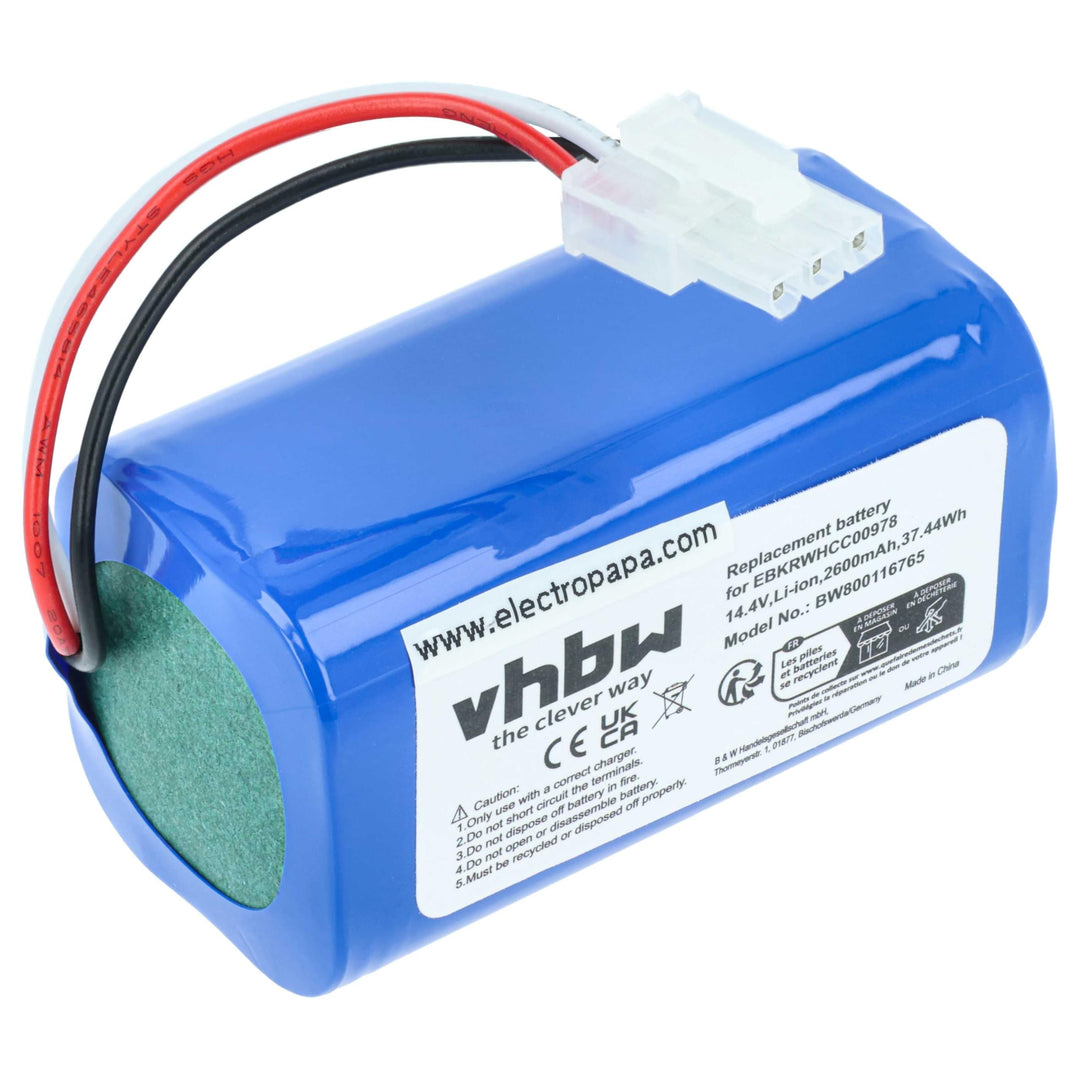 vhbw Akku kompatibel mit Yujin Robot iClebo Smart YCR-M04-1, YCR-M05-10 Staubsauger Home Cleaner Hei