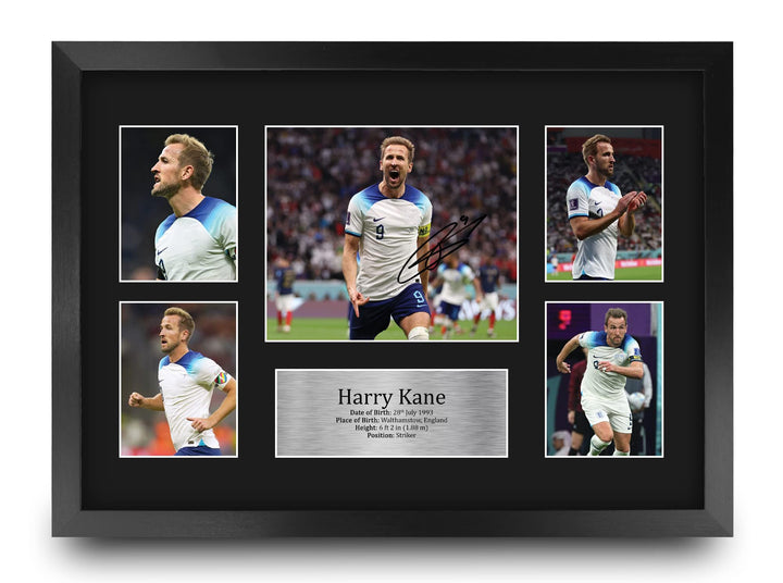 HWC Trading FR A3 Harry Kane England Gedruckte Memorabilien Signiertes Autogramm Fotodisplay für Fus
