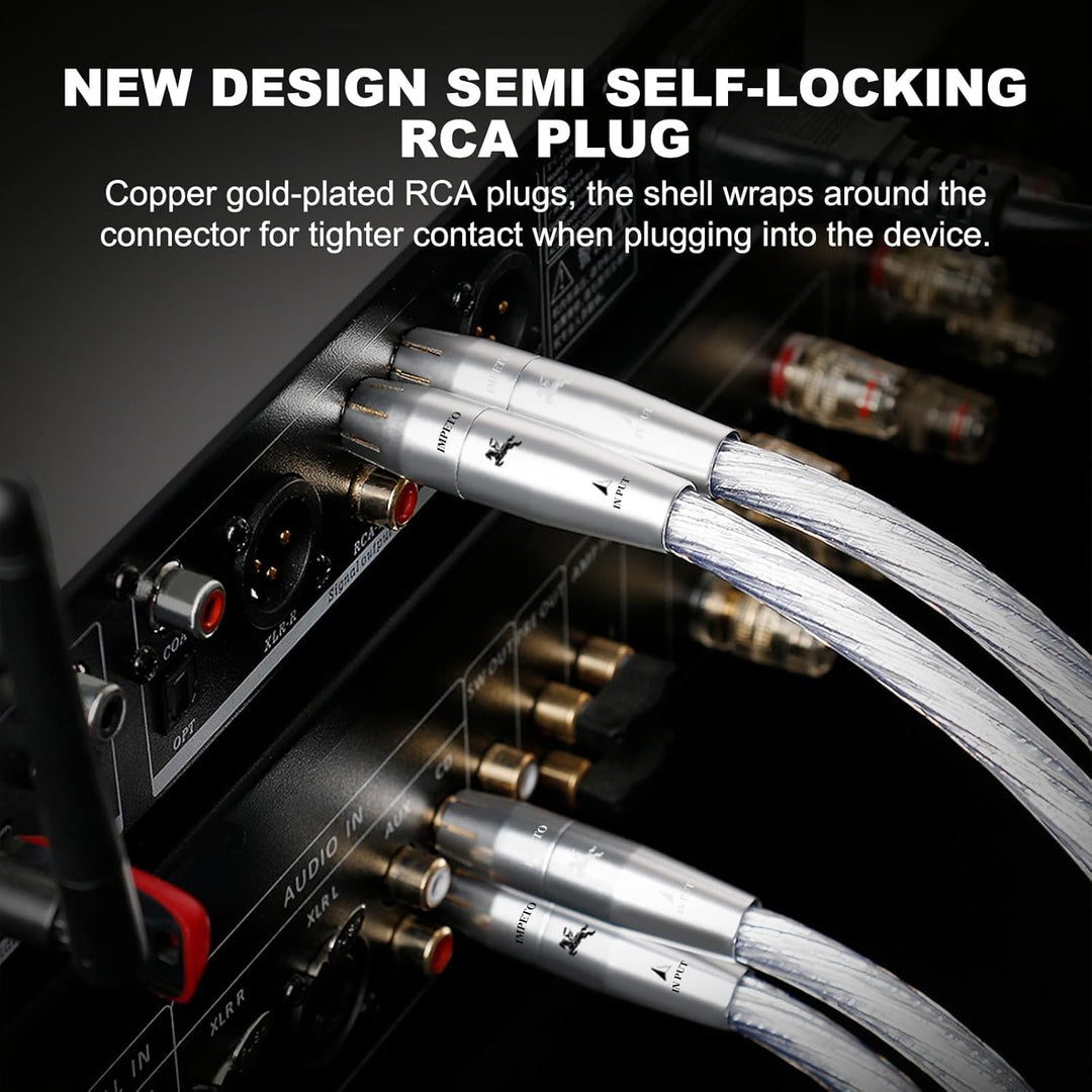 Impeto high end Cinch Kabel, S-OCC Audio RCA Kabel Audiophile 2 x 2 Cinch stecker cinchkabel für Ver
