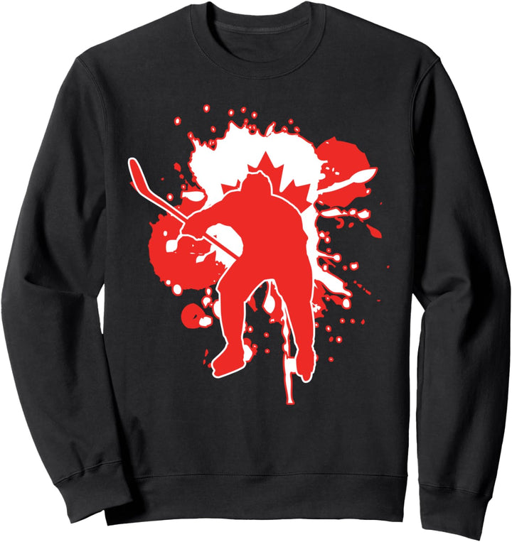 Canada Flag Hockeyspieler - kanadisches Eishockey Sweatshirt