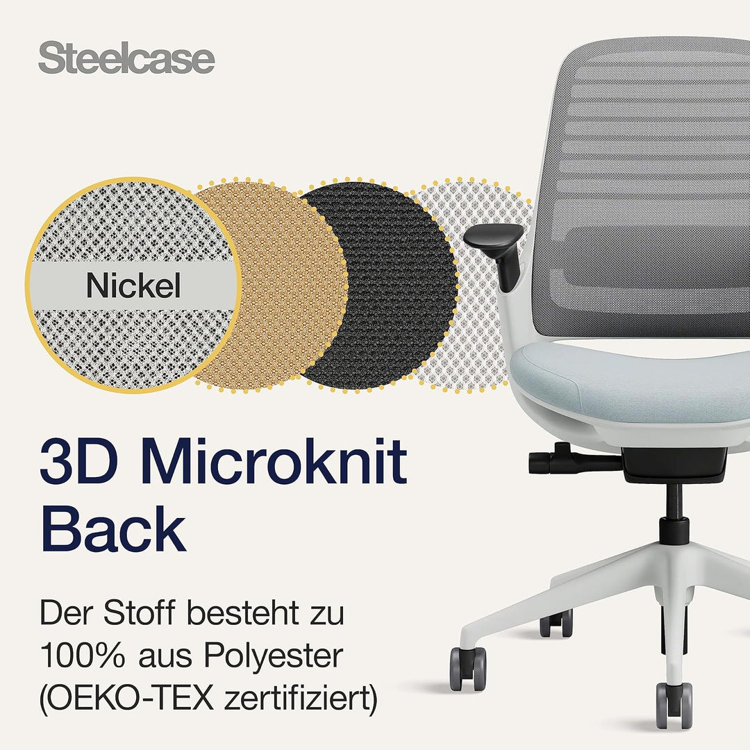 Steelcase Series 1 Ergonomischer Bürostuhl mit LiveBack Lumbalstütze und 4D-Armlehnen Sturmhorizont