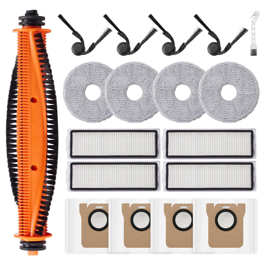 18 Stück Zubehör für Xiaomi Robot Vacuum 5/5 Pro Saugroboter | Ersatzteile 1 Hauptbürste 4 Staubbeut