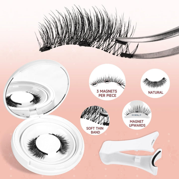 Higu clace Magnetische Wimpern, Magnet Wimpern Ohne Eyeliner,Magnetische Wimpern Natural Look, Stark