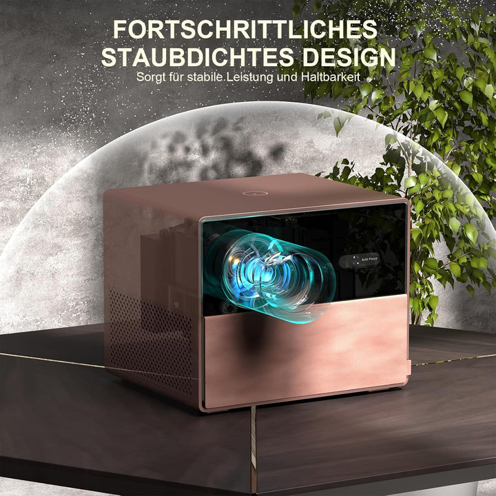 [Staubdichtes Design & 2,2 Lautsprecherkanäle] Beamer 4K 25000L Autofokus/Trapezkorrektur, Dualer 36