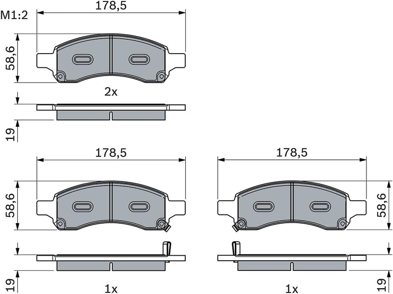 Bosch BP1817 Bremsbeläge - Vorderachse - ECE-R90 Zertifizierung - vier Bremsbeläge pro Set