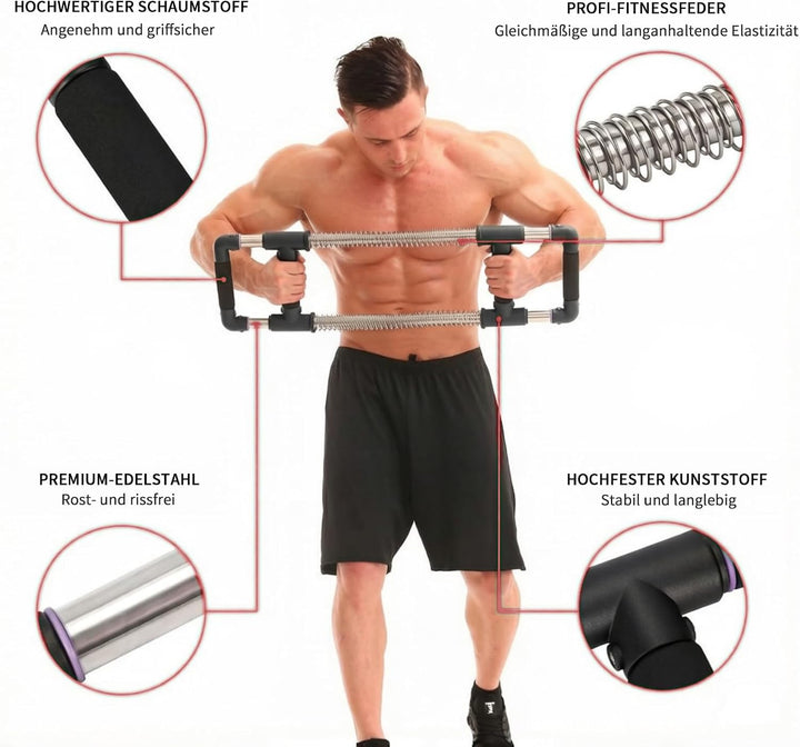 GOFITNESS Push Down Bar Brusttrainer Fitnessgerät für Zuhause - Krafttraining Sportgerät für Brustmu