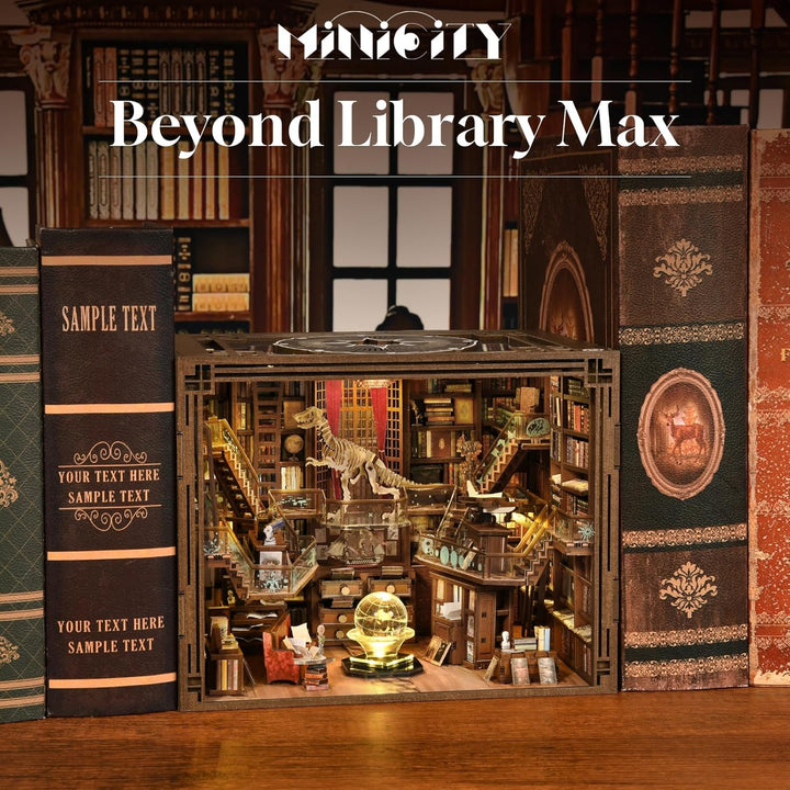 MiniCity Book Nook Kit, DIY Miniatur Puppenhaus Booknook Kit, 3D Holz Puzzle Buchstütze Bücherregal