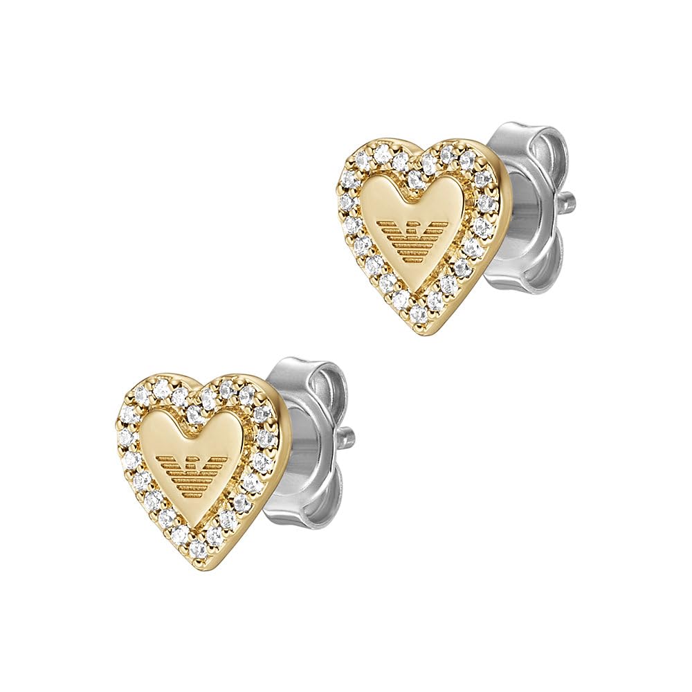 Emporio Armani Damen Ohrringe mit Messingverschluss Gelbgold, Gelbgold