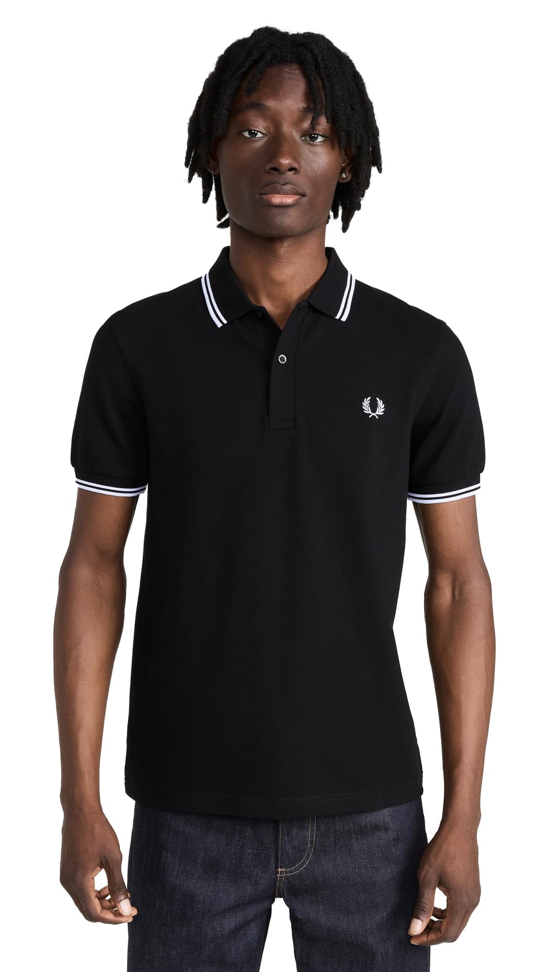 Fred Perry Herren Kurzarm Shirt, S Schwarz