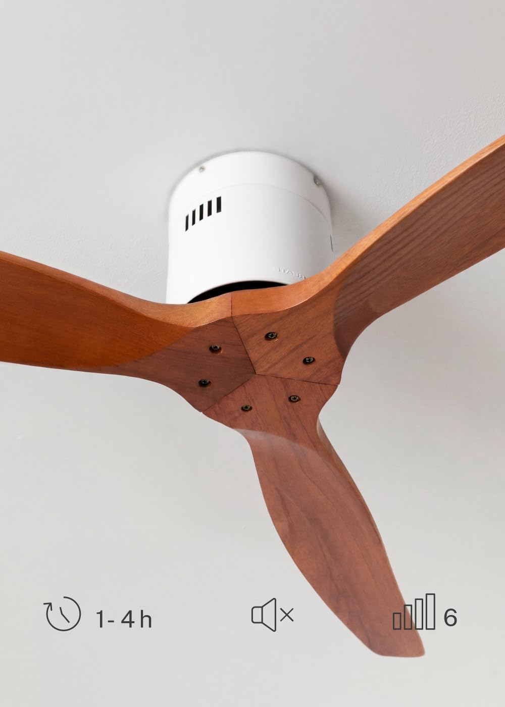 CREATE / WINDCALM NATURAL WOOD S/Deckenventilator Weiss Dunkelholzflügel mit WLAN und Fernbedienung