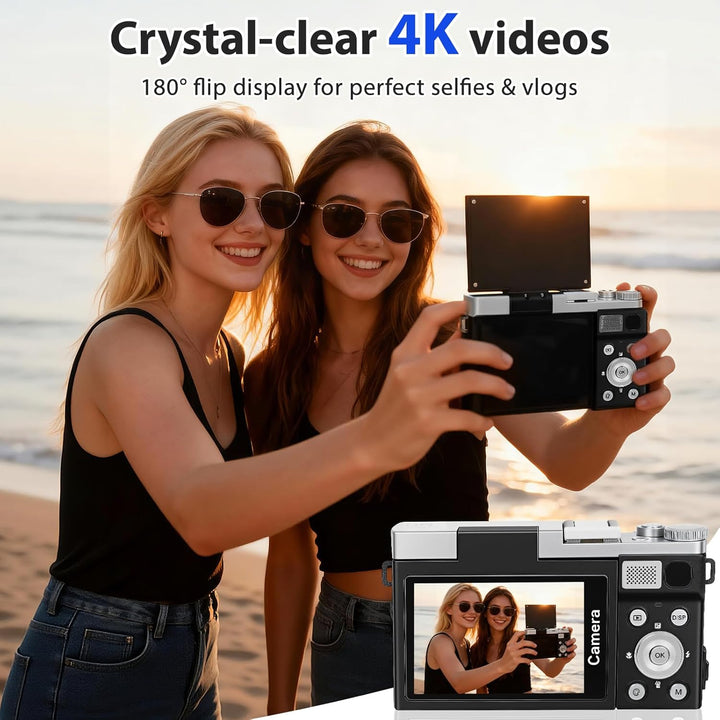 Digitalkamera 4K 64MP Kamera 3 Zoll Fotokamera 16X Autofokus Digitalzoom Tragbare Digital Camera für