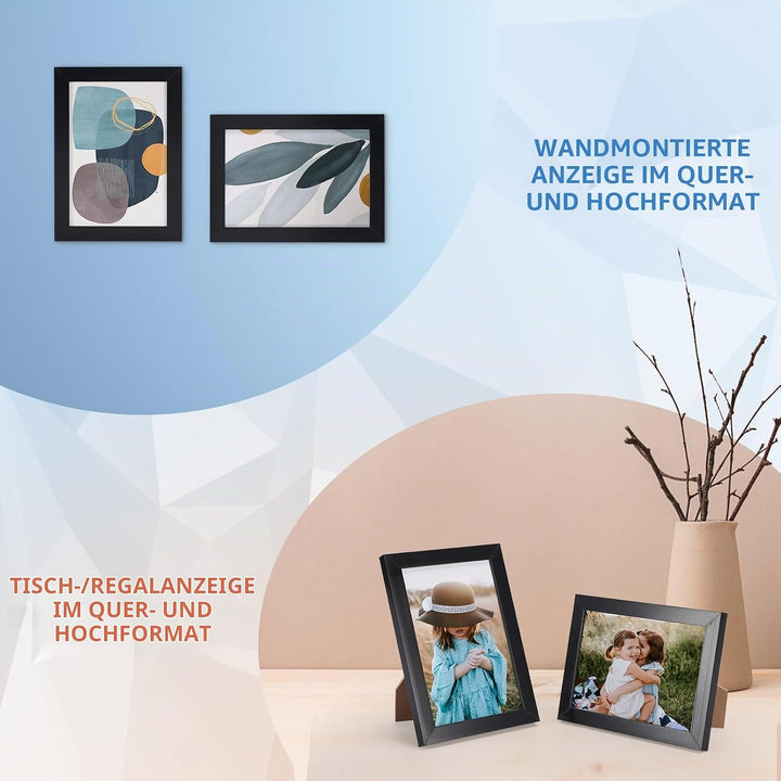 Hoikwo 18 Stück Bilderrahmen 9x13 cm, Schwarz Fotorahmen Collage Set für Wohnzimmer Schlafzimmer Kin
