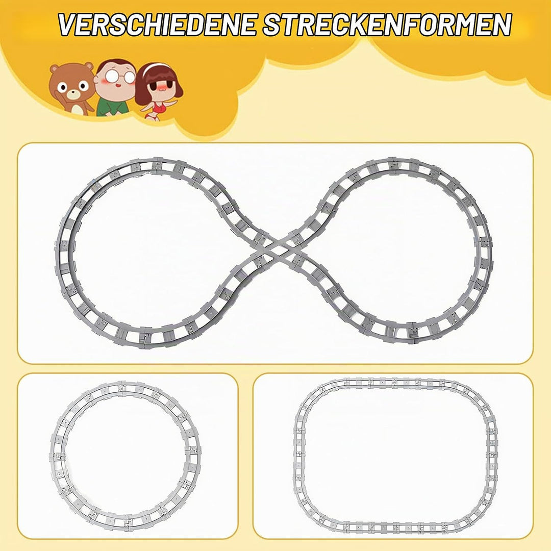 67 Stück Bausteine Zug Schienen Set ab 2 Jahre, City Eisenbahnschienen for Train, Kompatibel mit dem