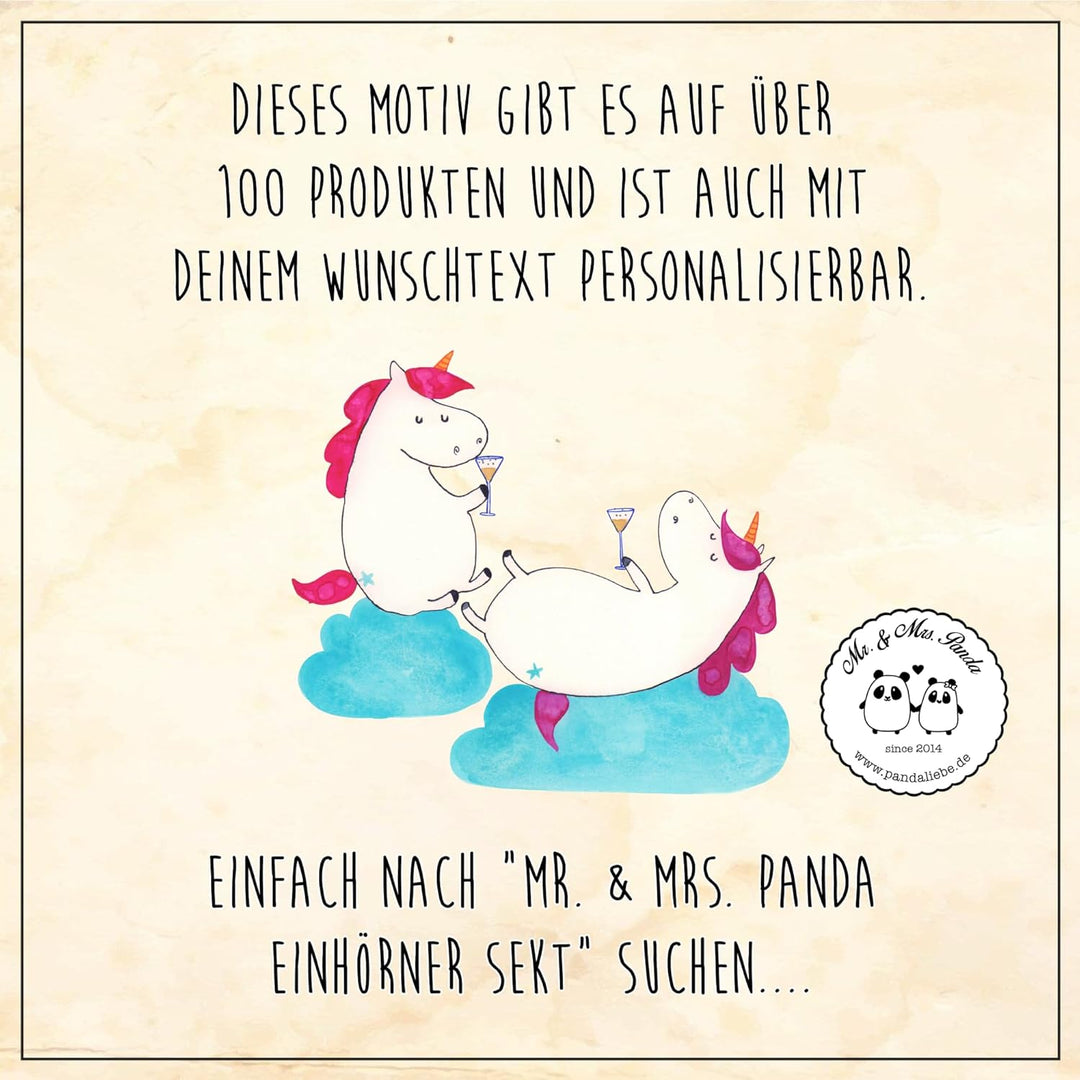 Mr. & Mrs. Panda 50 x 75 cm Fussmatte Einhörner Sekt - Geschenk, Vorleger, Einhorn, Freundinnen, Peg