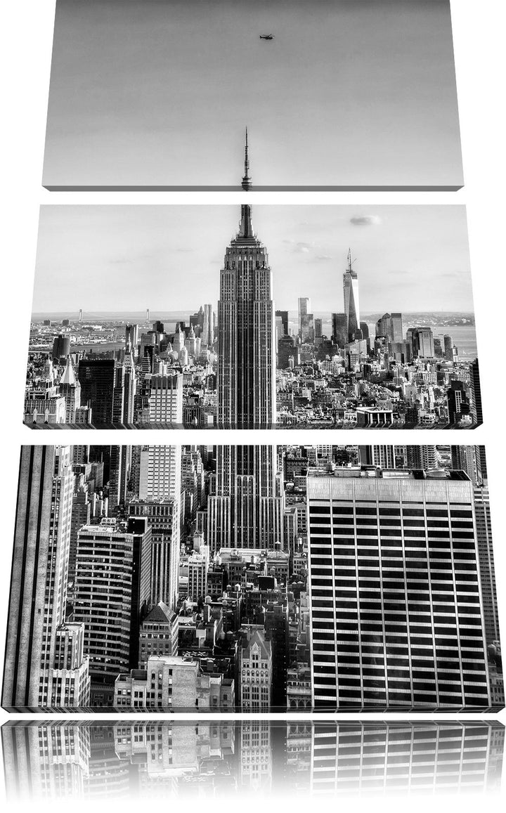 Pixxprint Empire State Building in New York als Leinwandbild/Grösse: 3 Teilig (120x80) cm/Wandbild/K