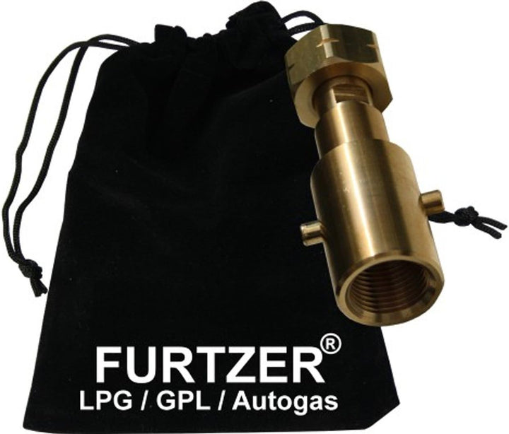 Furtzer LPG GPL Autogas Tankadapter BAJONETT Gasflaschen Propangas lang Adapter mit Stoffbeutel by