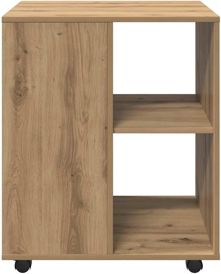 Rollschrank Artisan-Eiche 60x53x72 cm Holzwerkstoff Rollcontainer mit Regalen Mobiler Aktenschrank m