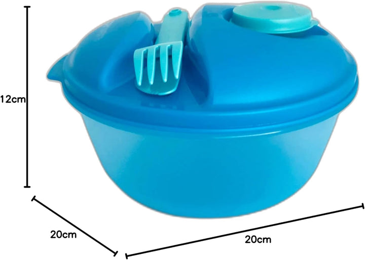 Tupperware to Go Salat&Go 1,5 L blau türkis A157 Salat & Go mit Besteck Picknick und Dressingbecher