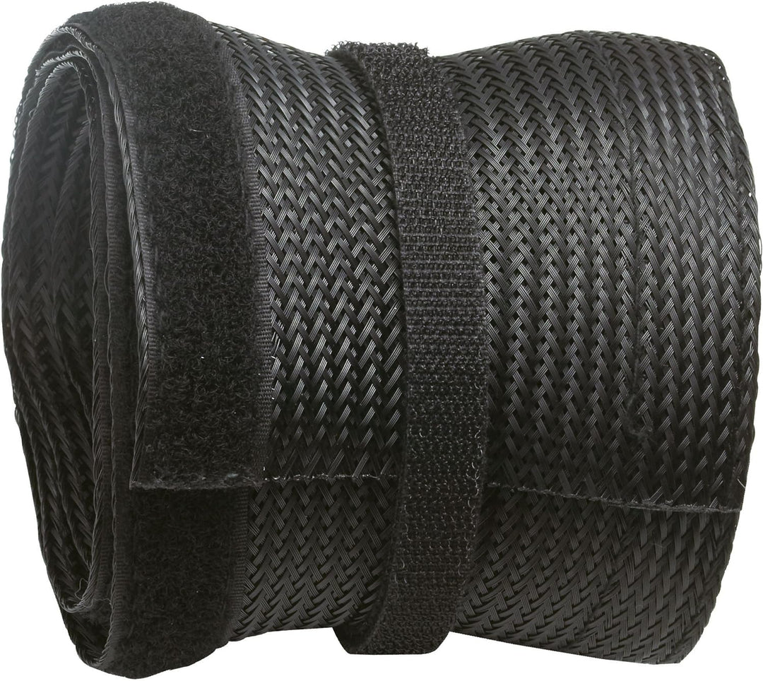RICOO Kabelkanal Schwarz 1000cm lang x 13,5cm breit Z9135B-10 Kabelschlauch wiederverschliessbar Kle