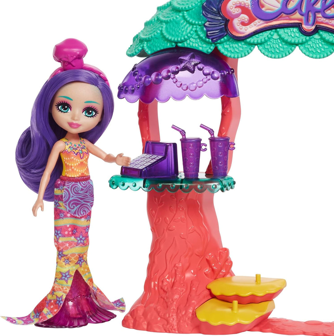 Enchantimals HCF86 - Royal Unterwasser-Café (ca. 22 cm), +15 Teile, mit Meerjungfrauenpuppe Martina