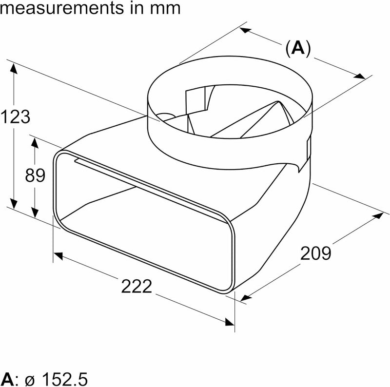 90° Adapterstück rund-flach