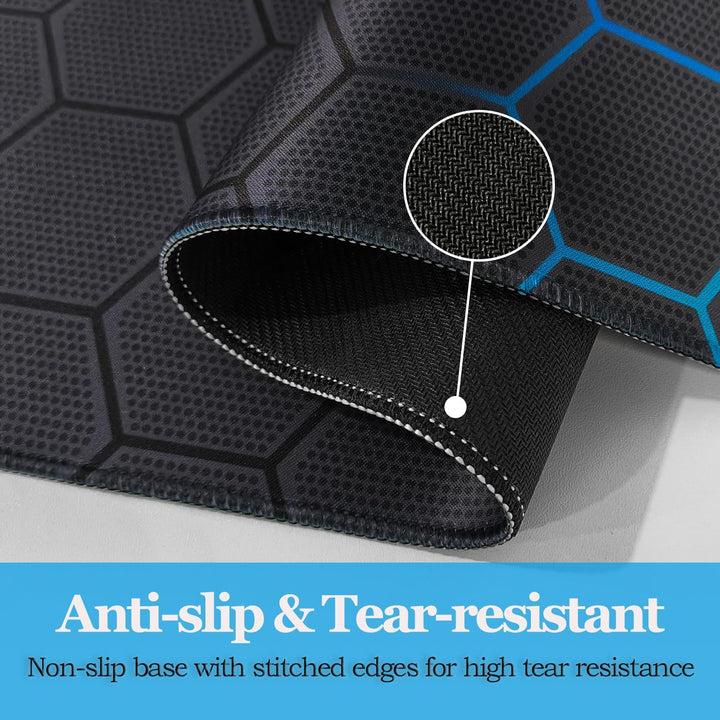 Niviy Gaming Mousepad 900x400mm Mauspad mit geometrischem wabenmuster,Wasserdicht Oberfläche Verbess