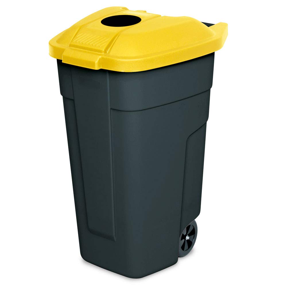 BRB 100 Liter Abfall-Tonne mit Einwurföffnung im Deckel, BxTxH 510x550x850 mm, Korpus schwarz/Deckel