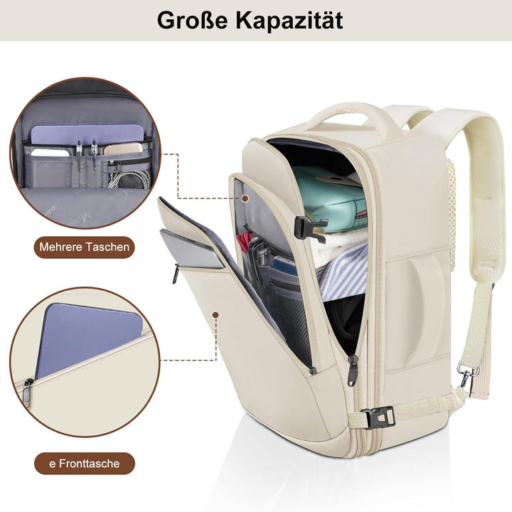 MATEIN Ryanair Handgepäck 40x30x20 Rucksack Damen, Klein 24L Reiserucksack Damen für Flugzeug, Ryana