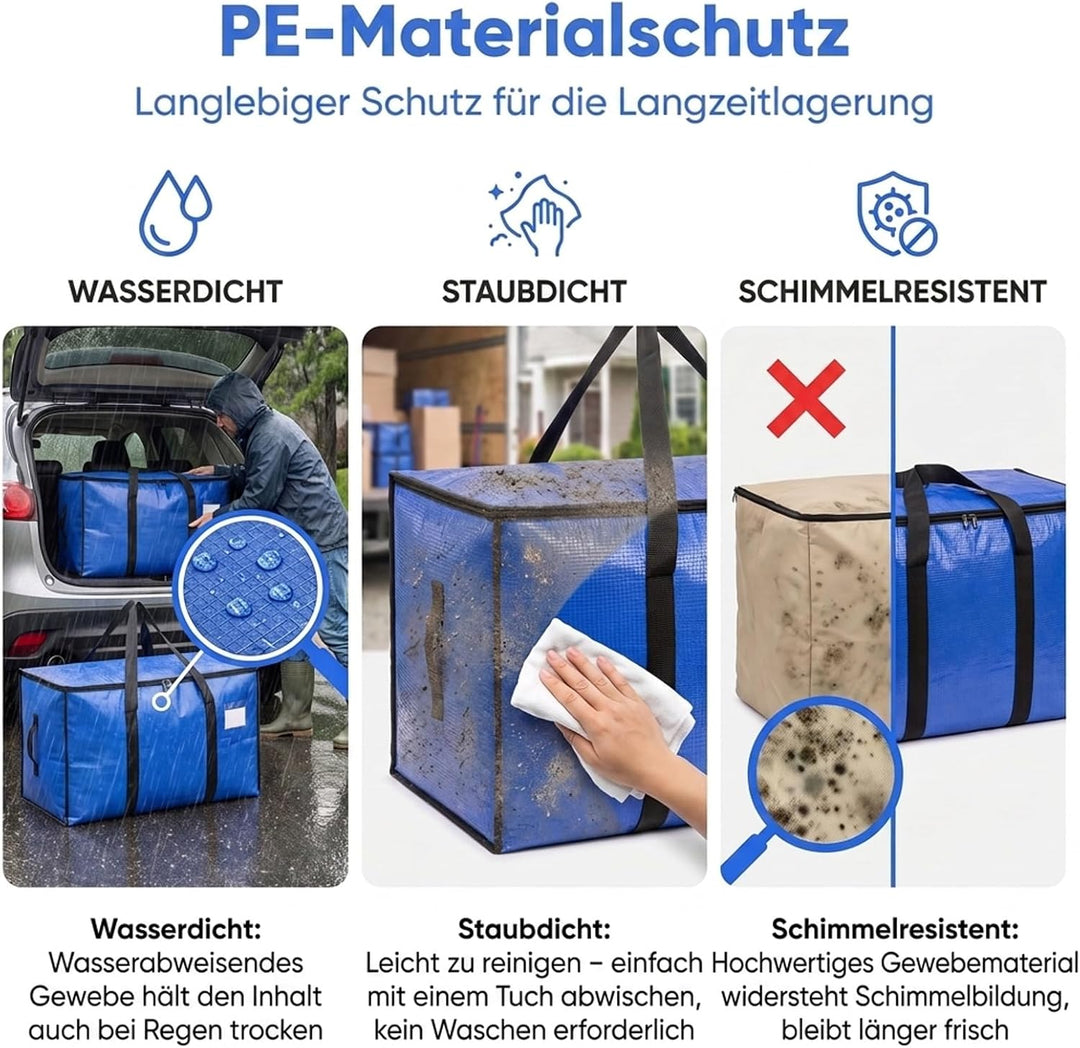 NEVERLAND Aufbewahrungstasche 4er 95L 69 x 36 x 38 cm blau Umzugskarton
