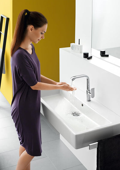 hansgrohe Wasserhahn Metris (Armatur mit Auslauf Höhe 230mm und Push-Open Ablaufgarnitur) Chrom Chro