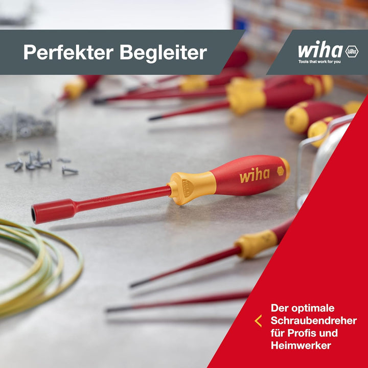 Wiha Steckschlüssel Schraubendreher Set SoftFinish® electric (29466) 5 tlg. I für Aussensechskantsch