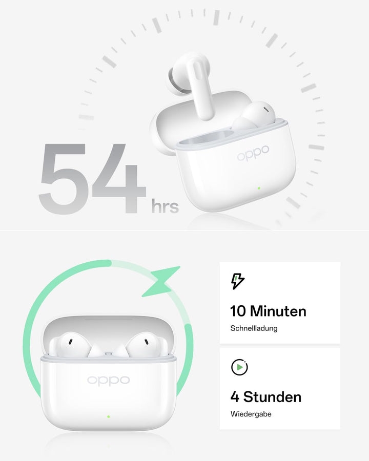 OPPO Enco Buds3 Pro True Wireless Ohrhörer, Bluetooth 5.4 Stereo In-Ear-Headset, Klare Gesangswieder
