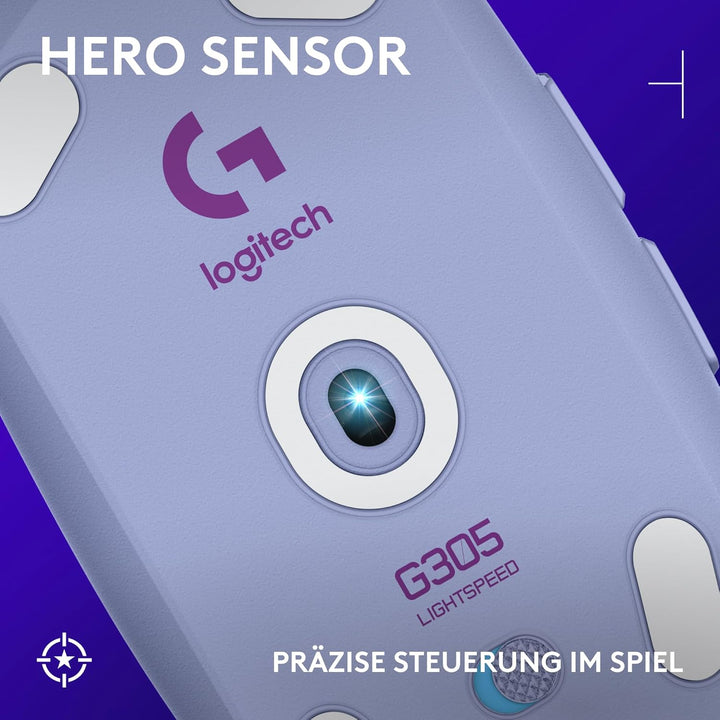 Logitech G305 LIGHTSPEED kabellose Gaming-Maus mit HERO 12K DPI Sensor, Wireless Verbindung, 6 progr