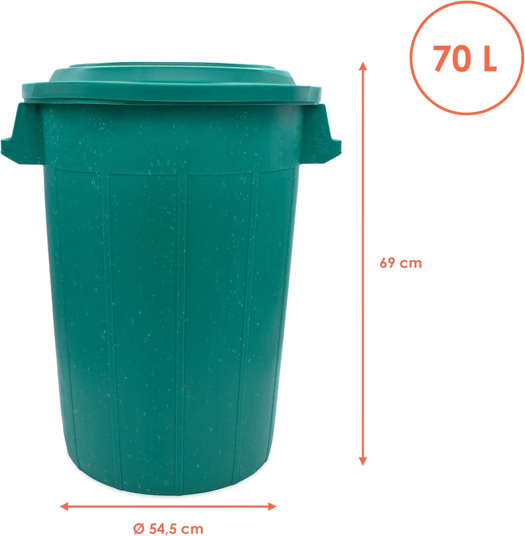 Spetebo Universaltonne 70 Liter mit Deckel und 2 Tragegriffen in grün