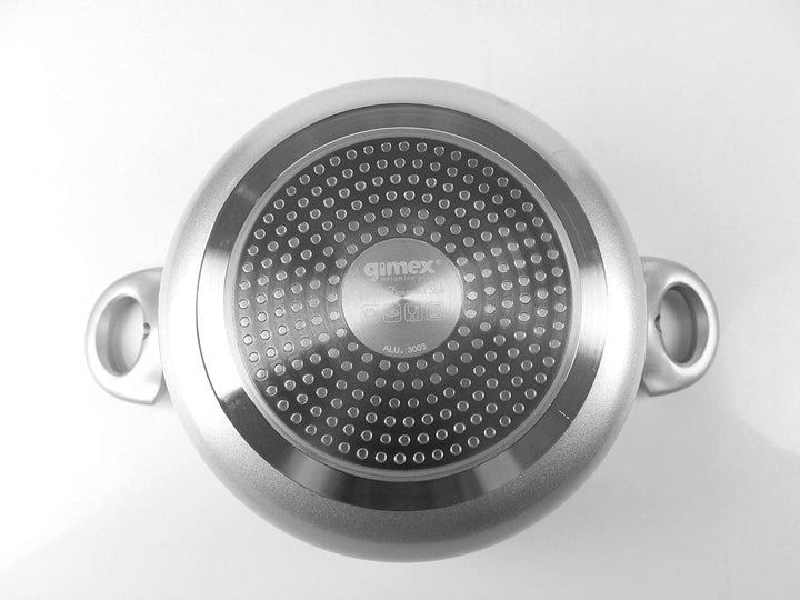Gimex 9 TLG. Camping Kochtopfset 22cm Alu Aluminium mit Induktion Silber Metallic
