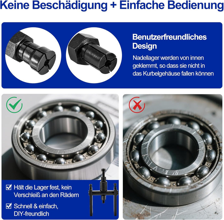CarBole Motorrad-Innenlager-Abzieher-Set mit Aufbewahrungsbox 8-25 mm Innenlager-Entfernungswerkzeug