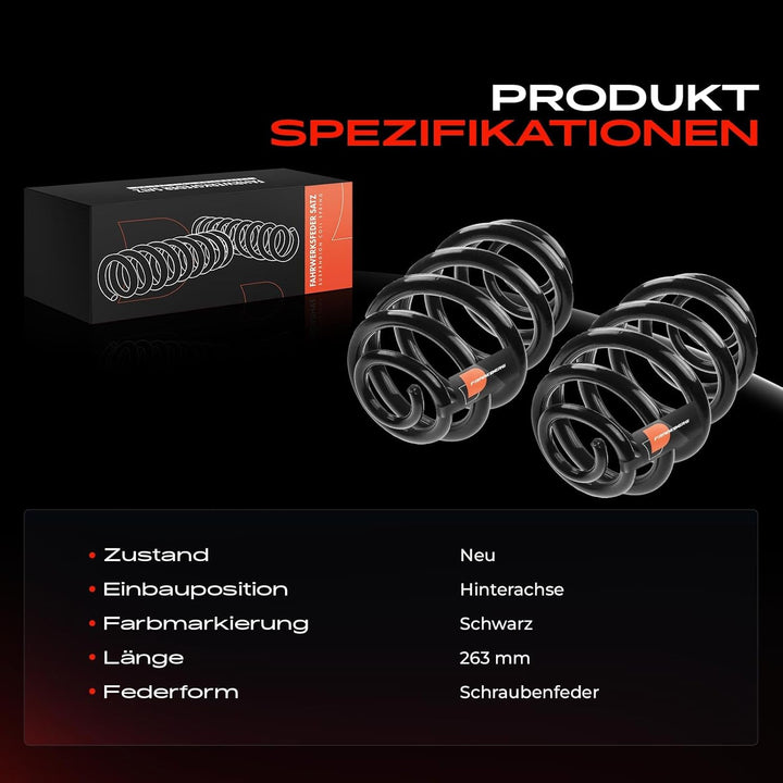 Frankberg 2x Federn Fahrwerksfeder Hinterachse Kompatibel mit X3 E83 2.0L 3.0L SUV 2004-2010 Replace